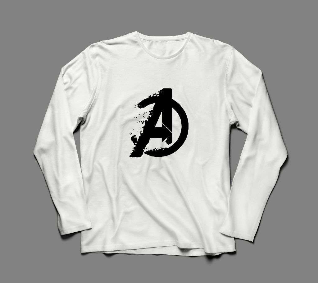 AVENGERS LONG SLEEVE WHITE COTTON TSHIRT FOR MEN