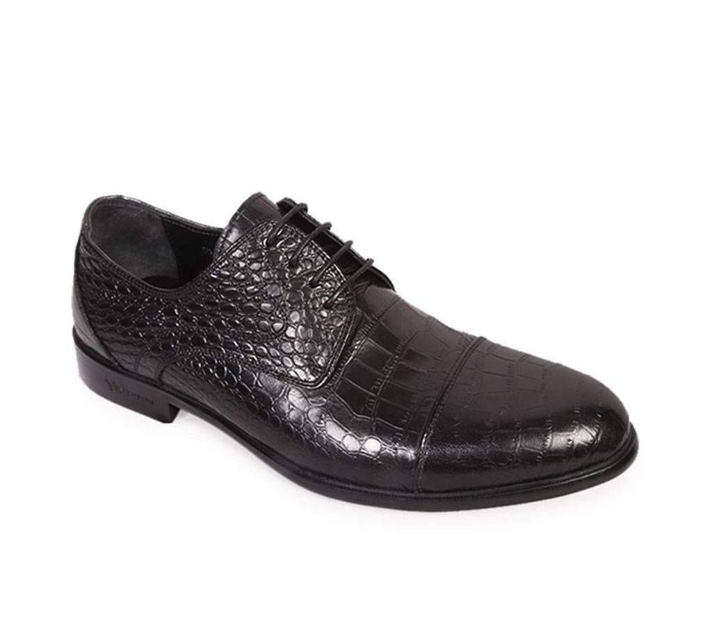 Venturini Men's Black Burnish Leather Casual Shoe

