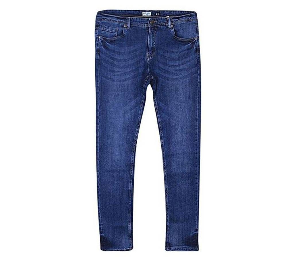 Light Blue Cotton Skinny Jeans For Men
