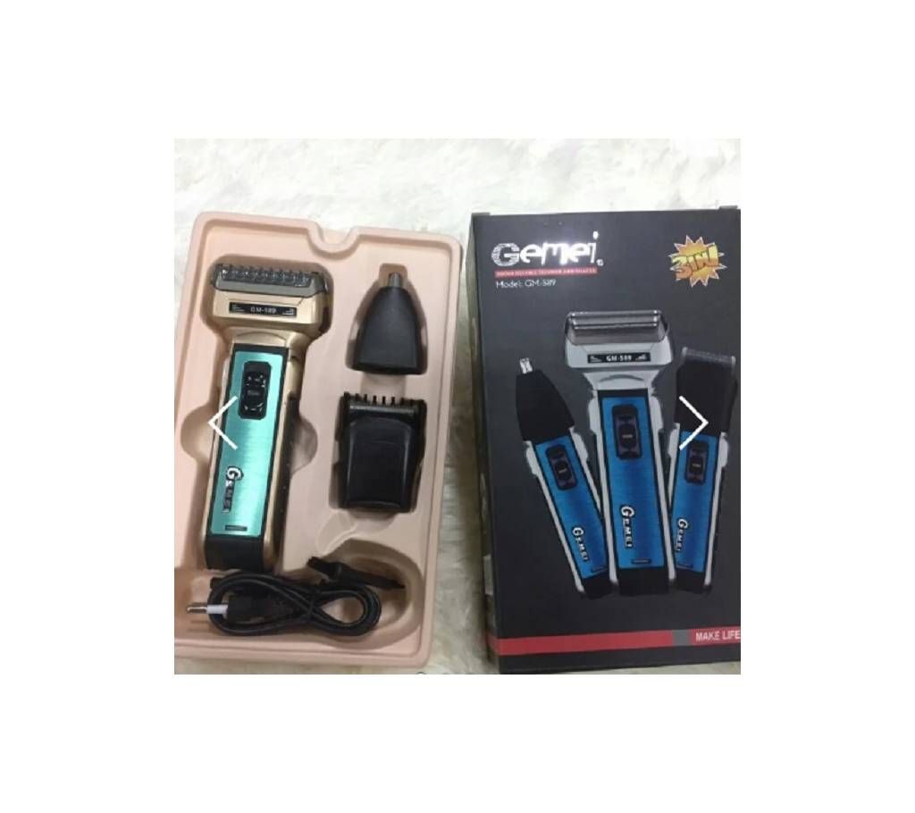 Gemei GM 589 3 In 1 Ear Nose And Beard Trimmer