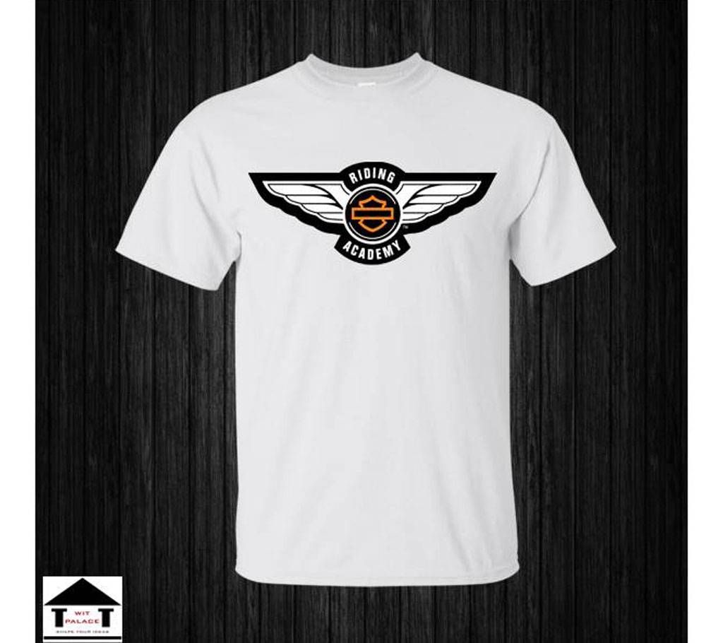 Riding Academy Gents Half Sleeve Cotton T-Shirt White
