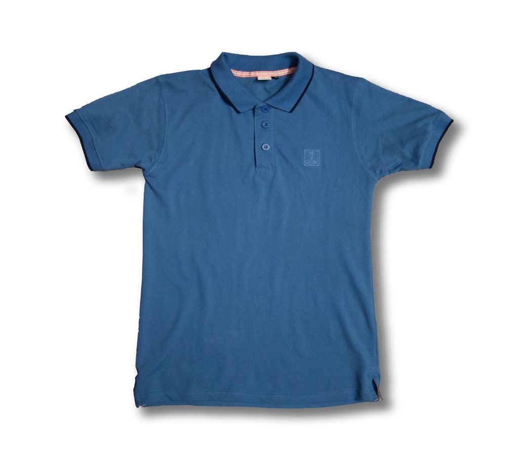 Matte blue polo shirt