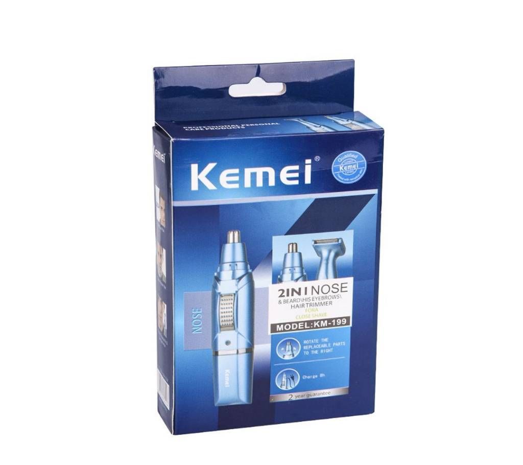 kemei km 199 2 in 1 cordless nose hair trimmer