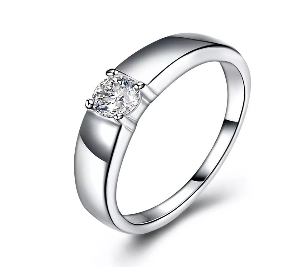 Fashion Fine Jewelry Zircon White Copper Silver Size Adjustable Wedding Party Rings For Men