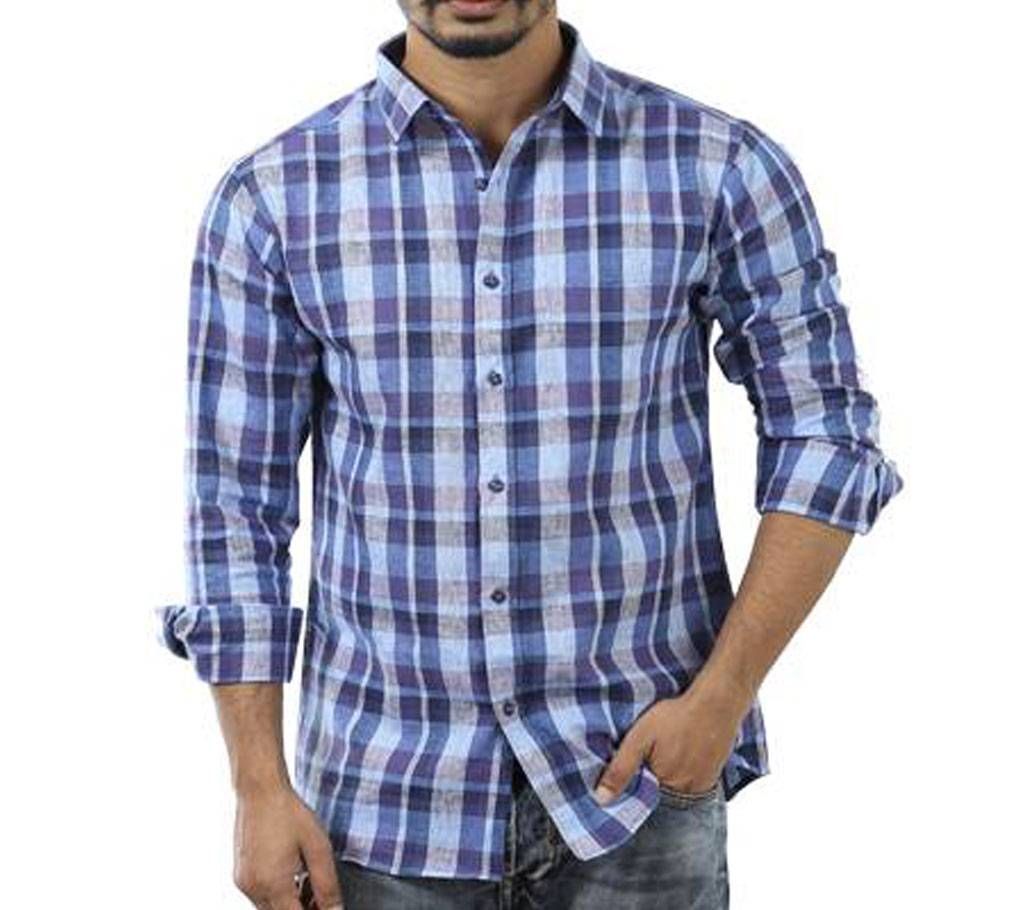 Stipe Printed Cotton Casual Full Sleeve Shirt For Me