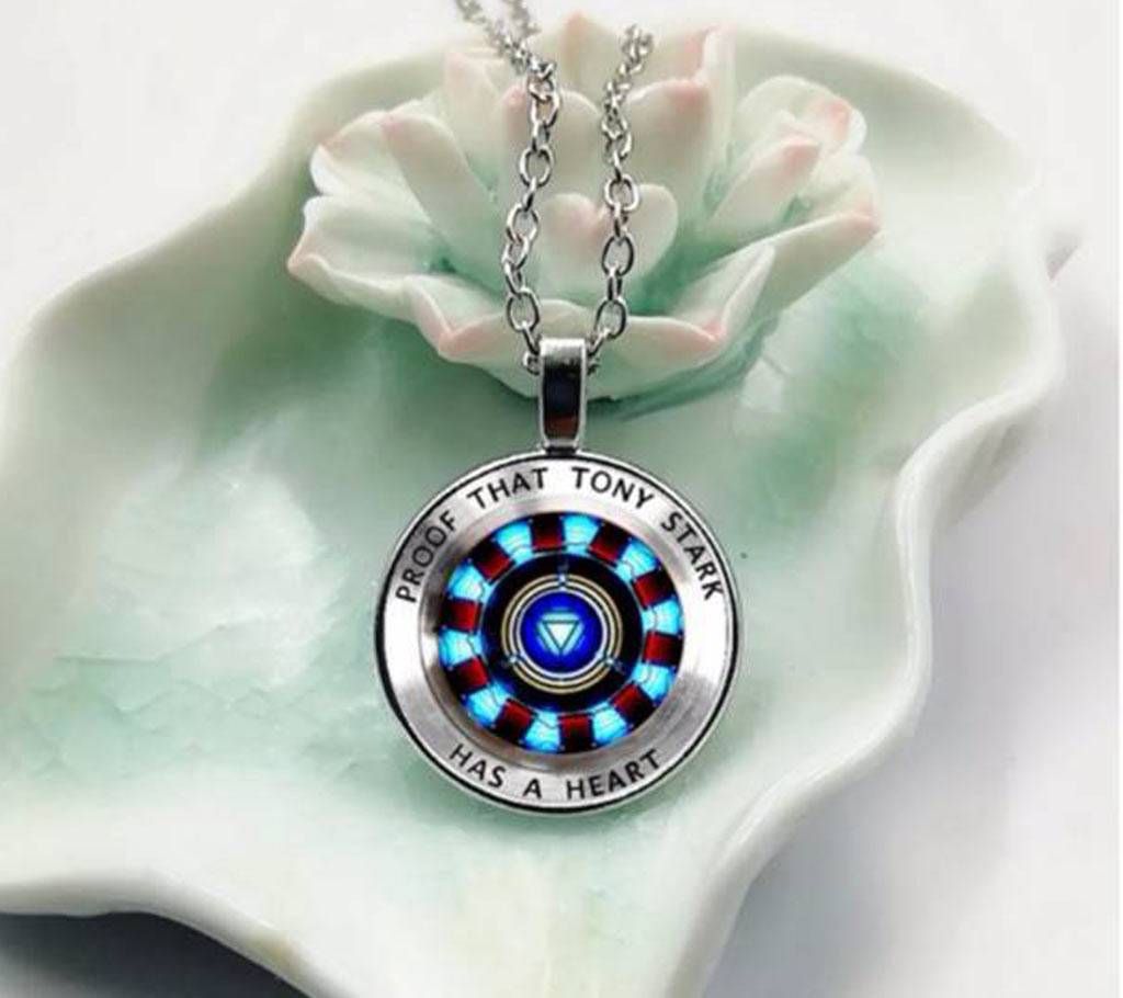 3D Effects Glass Iron Man Tony Stark Arc Reactor Chain 