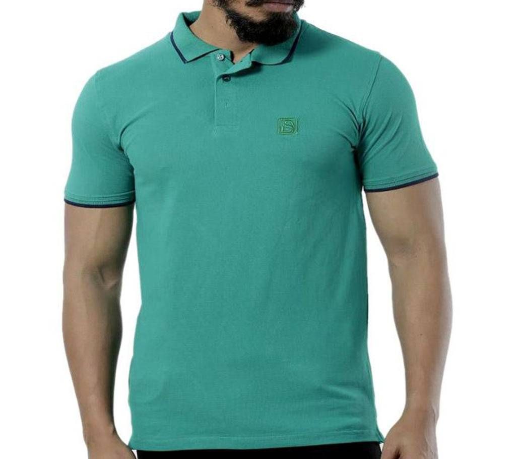 DUDE STYLE Cotton Mens Polo T-Shirt - DCP_06 - Aqua Green