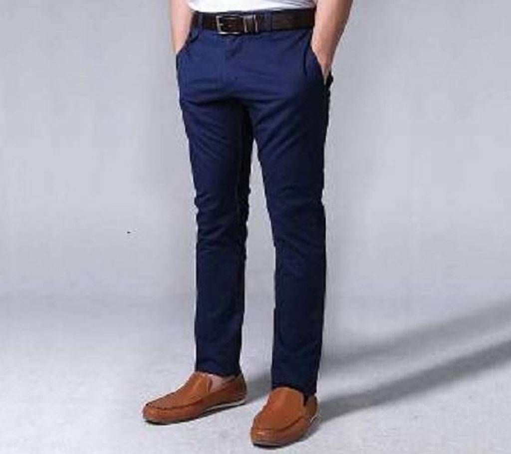 Navy Blue Men's regular fit gaberdine pant