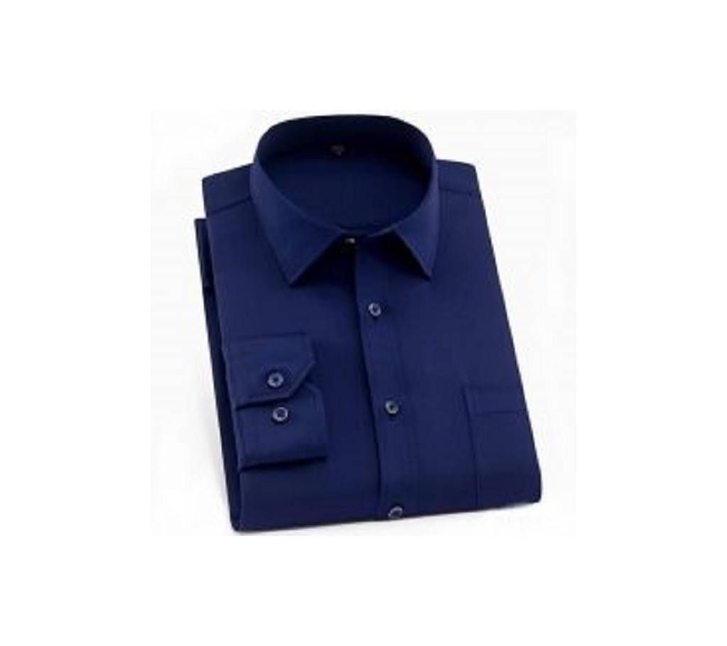 Navi blue Cotton Full  Hata Shirt For Men