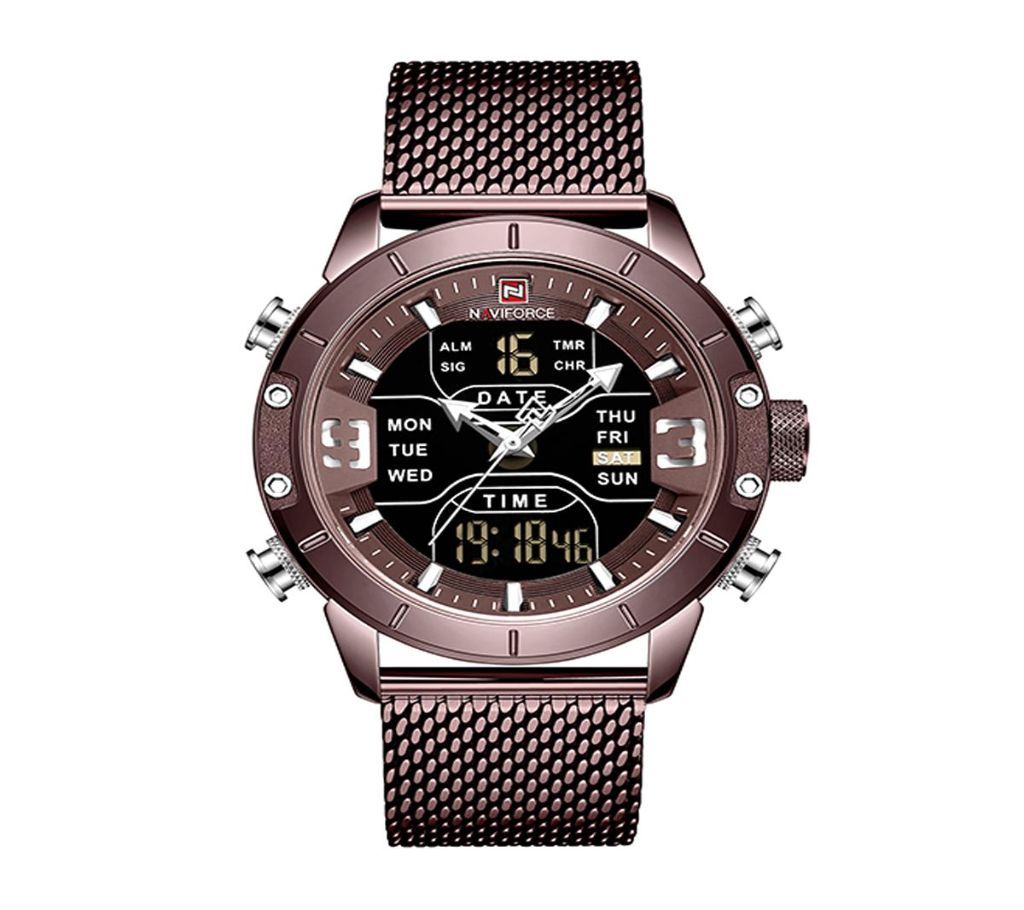 NAVIFORCE NF9153 Stainless Steel Dual Time Wrist Watch for Men