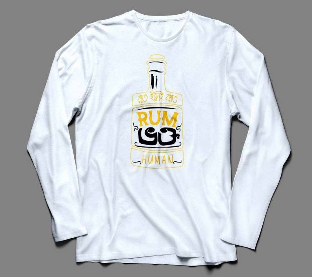 Rat Holei Kat WHITE LONG SLEEVE COTTON TSHIRT FOR MEN