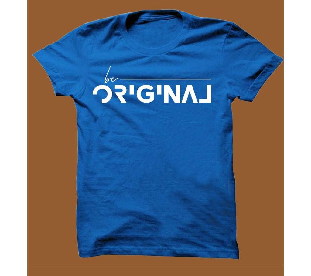 Royel Blue Cotton Short Sleeve T-Shirt for Men RBTS007