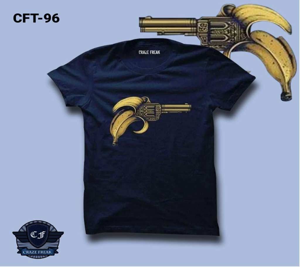 BANANA NAVY BLUE Half Sleeve Cotton T-shirt For Men