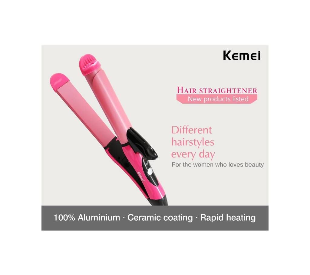 KM-1055 2 in 1 Electric Hair Curler Hair Styling Tools Ceramic Curling Iron