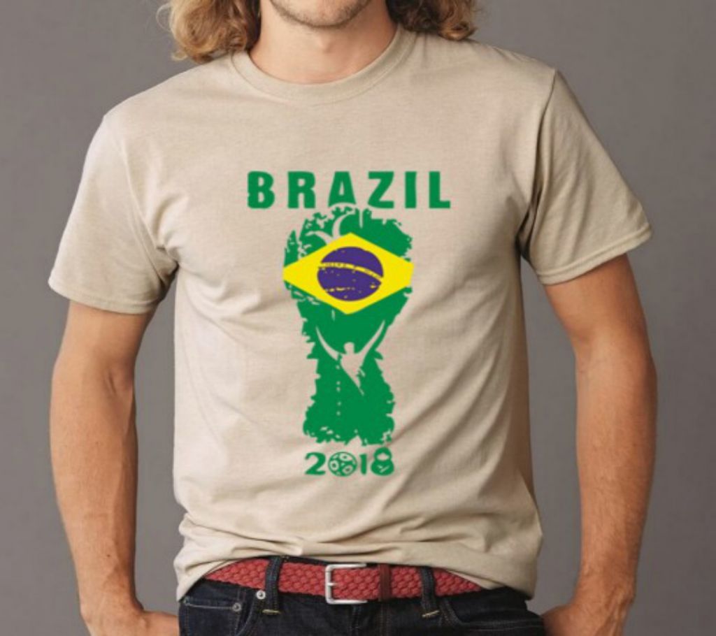 BRAZIL Half Sleeve Cotton T-Shirt For Men