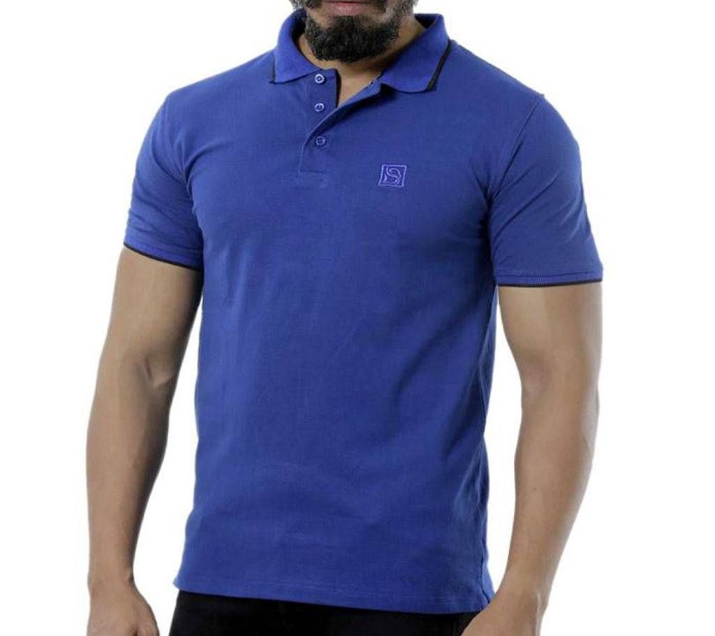 DUDE STYLE Cotton Mens Polo T-Shirt - DCP_05 - Blue