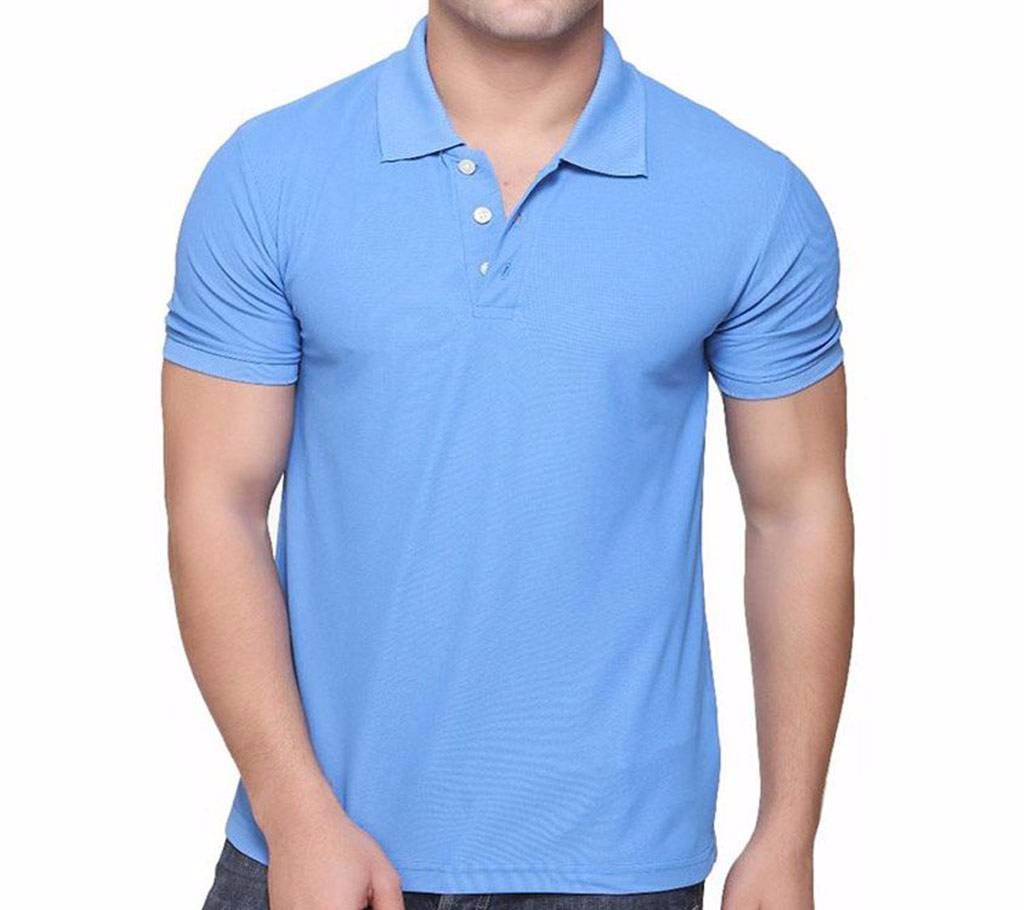 Sky blue polo shirt for Man