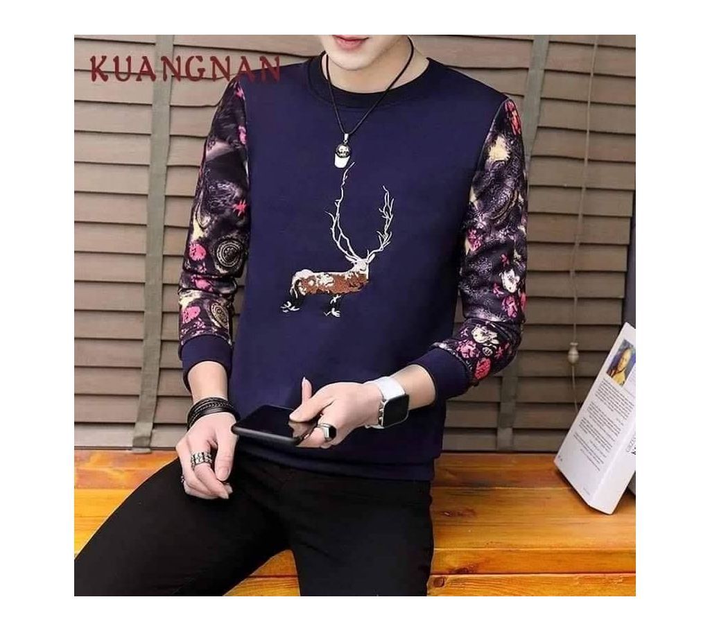 Mens Stylish Sweat Shirt - TS120 - Blue - MAF