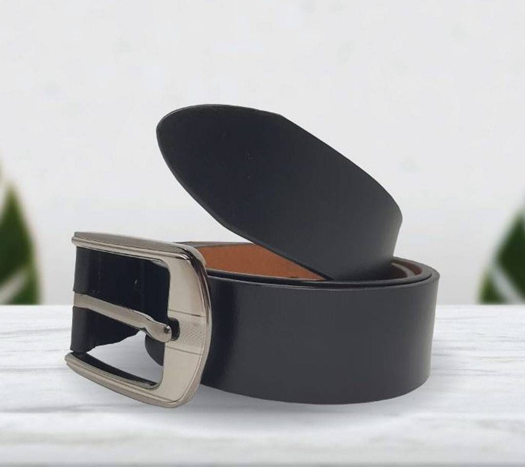 Casual Leather Belt Matte Black