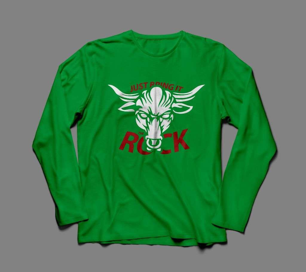 JUST BRING THE ROCK GREEN COTTON TSHIRT FOR MEN