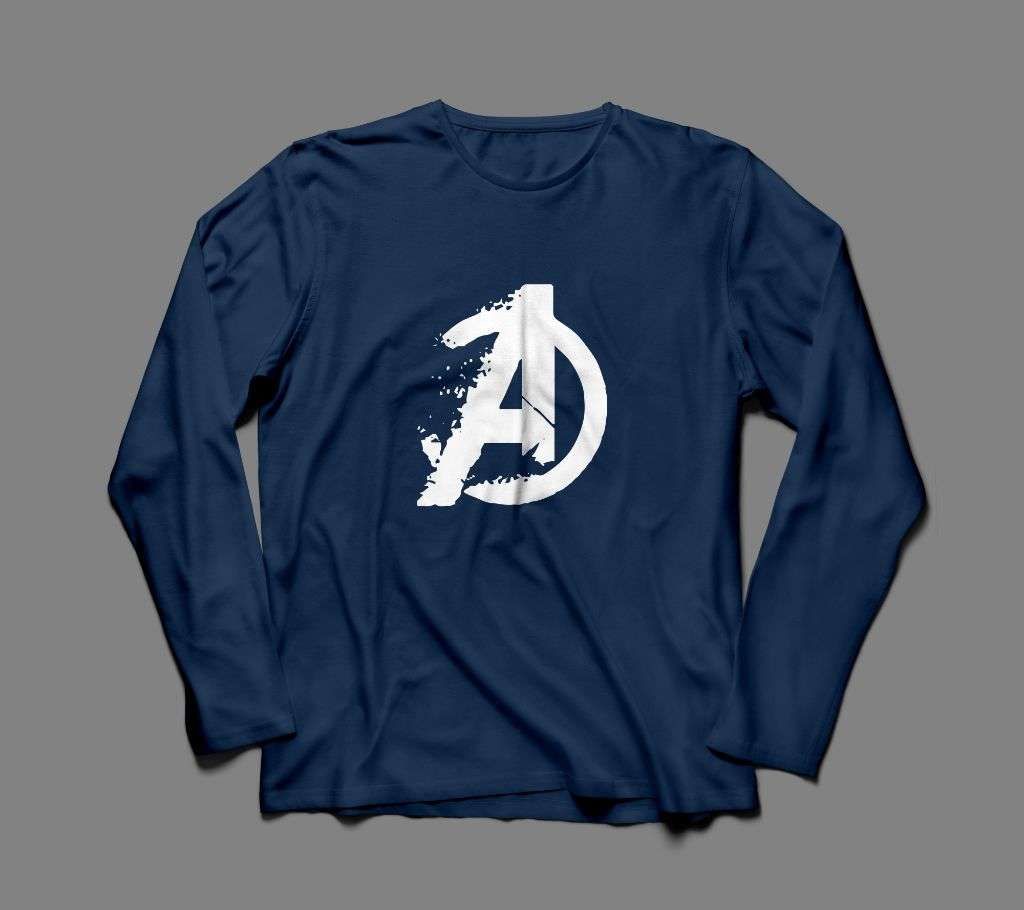 AVENGERS LONG SLEEVE NAVY BLUE  COTTON TSHIRT FOR MEN