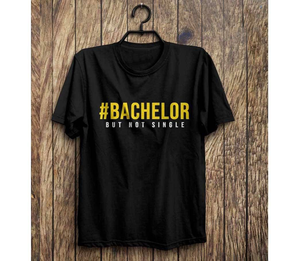 Bachelor- Half sleeve Black Cotton T-shirt
