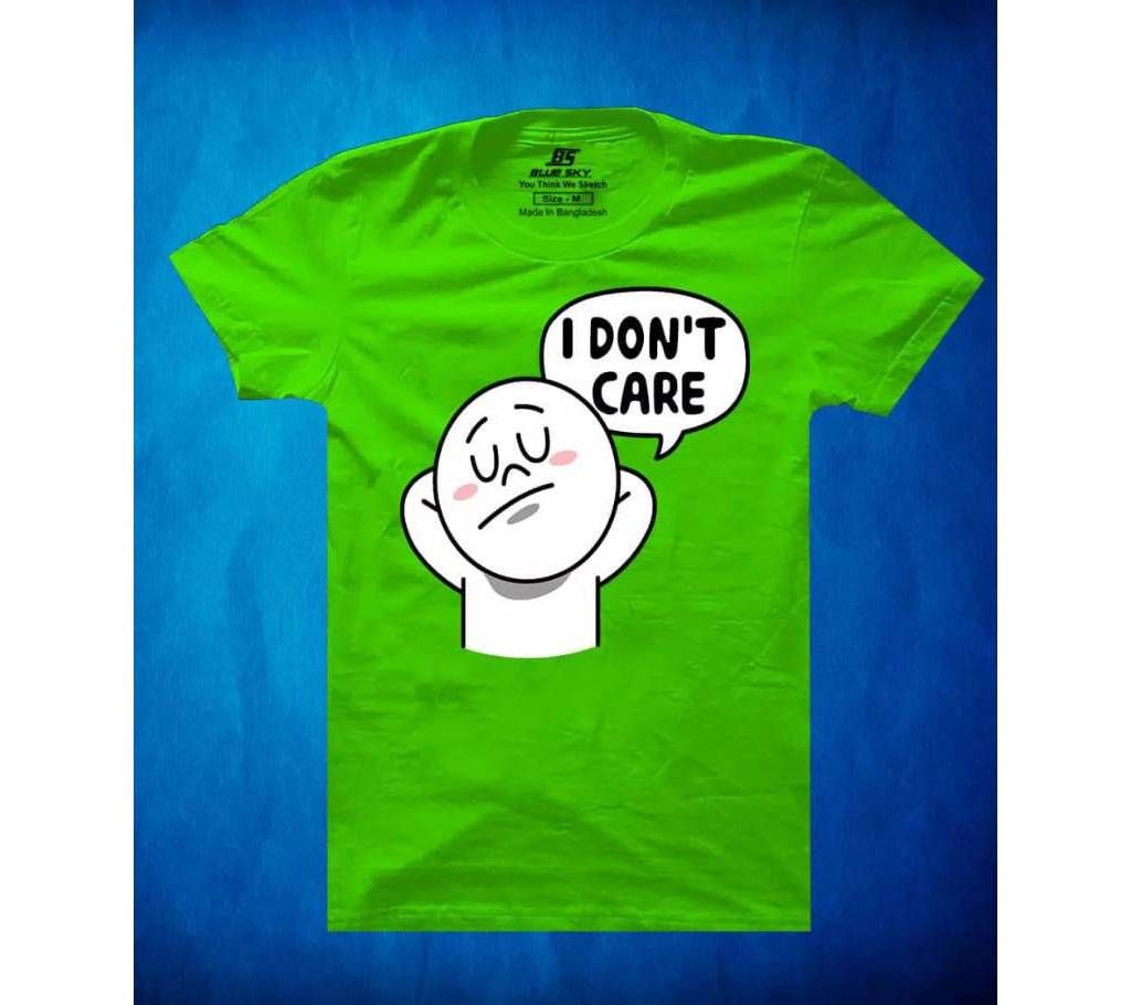 I don't care Mens Half Sleeve Cotton T-shirt 01