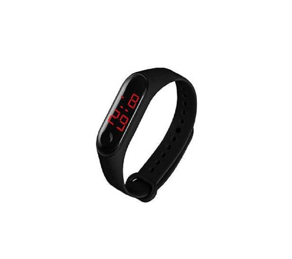 Sports Bracelet Led Digital Watch-black 