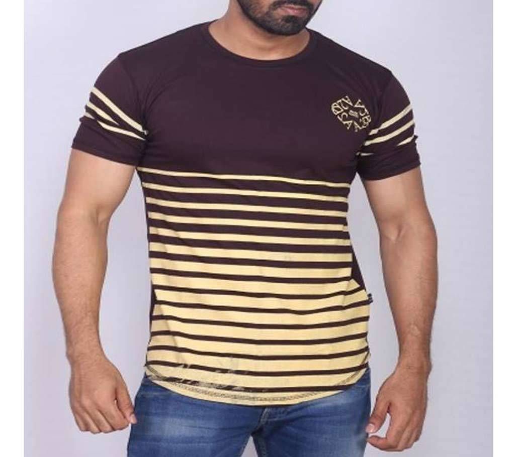 Chaines Cutting Half Sleeve T-Shirt For Men