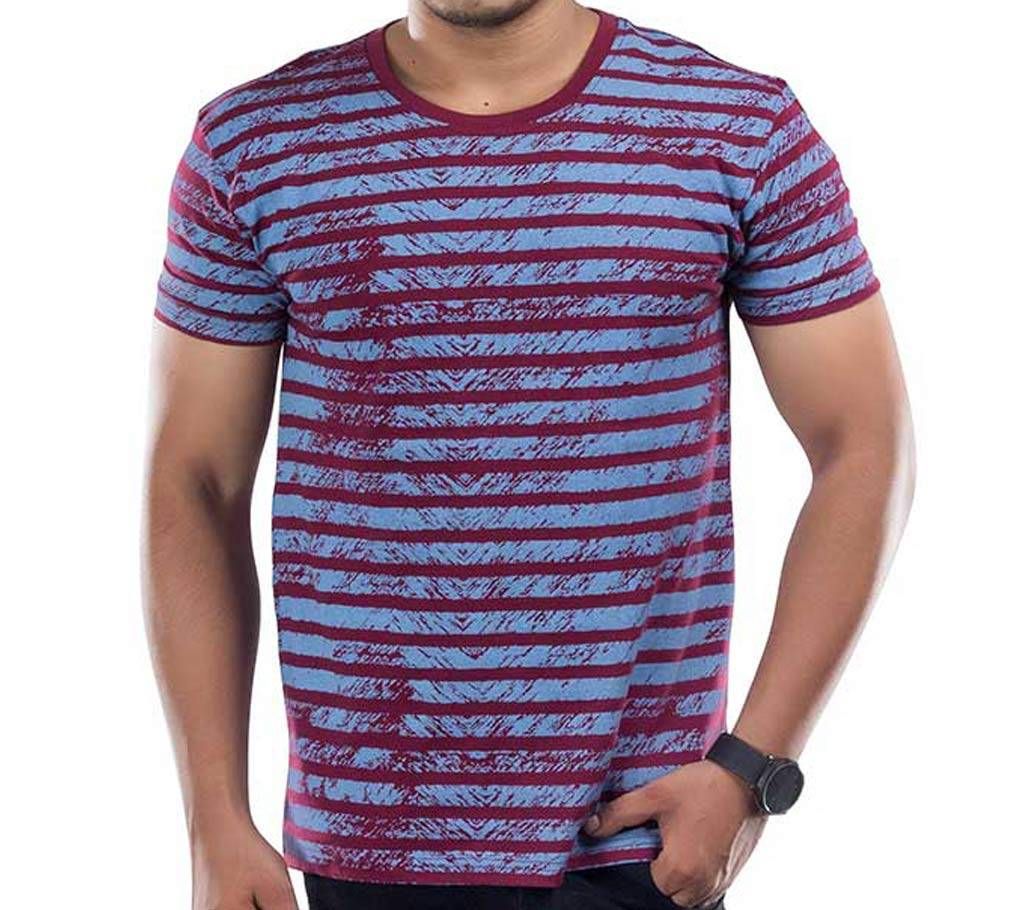 Men's Half Sleeve Cotton T-Shirt WC201758 - Maroon AOP		