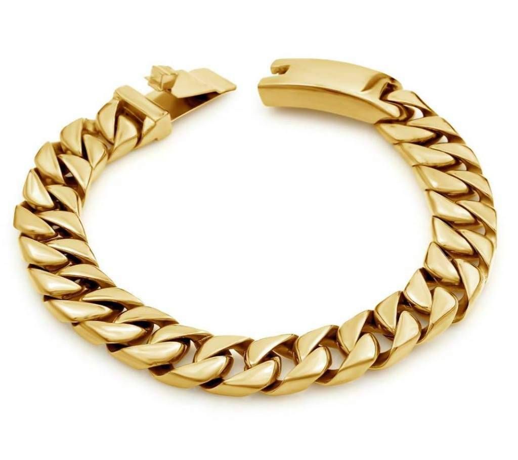 Gold Plated Stainless Steel Bracelet For Men 