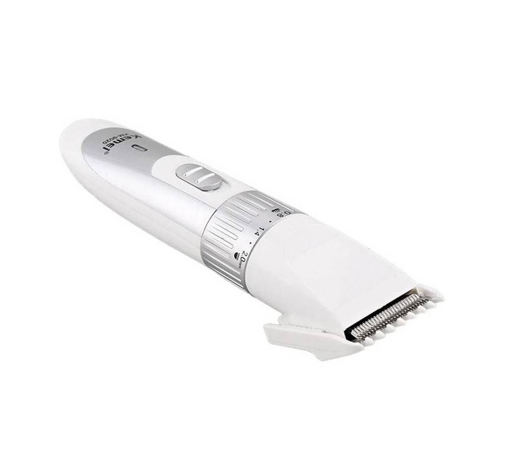 KM-9020 Exclusive Rechargeable Hair Clipper/Trimmer - White and Silver