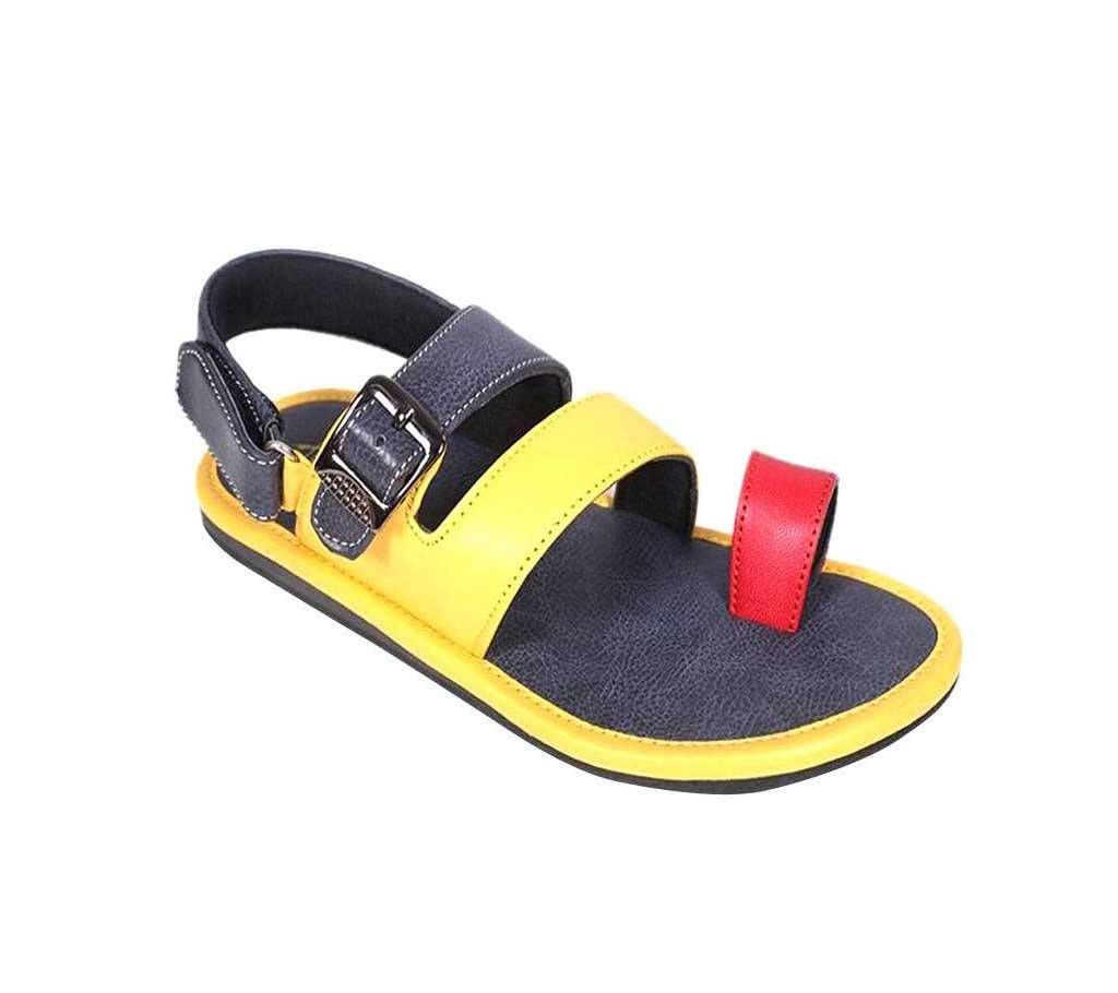 Twinkler Multi Color Leather Senior Boy's Sandal