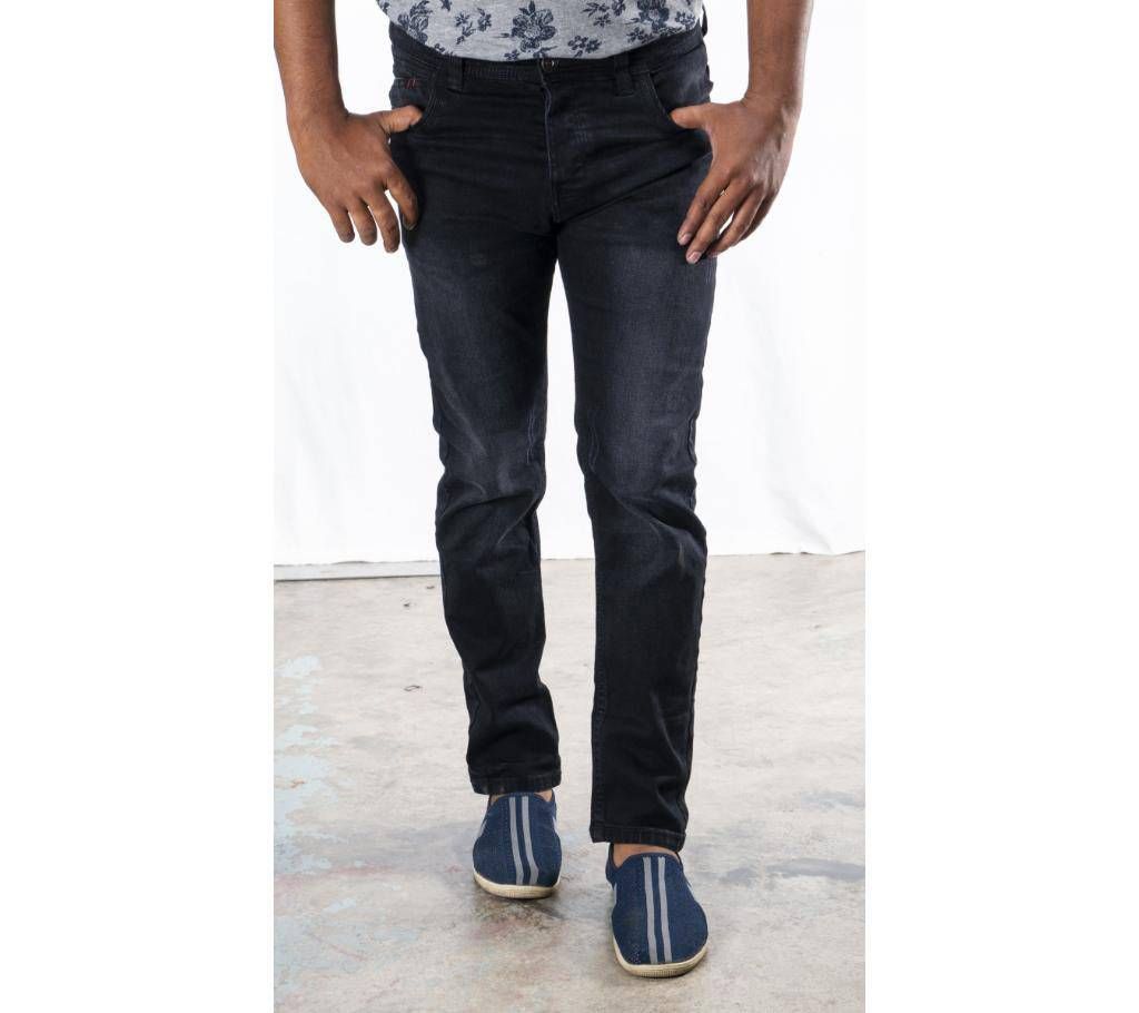 Denim wash black pant for men