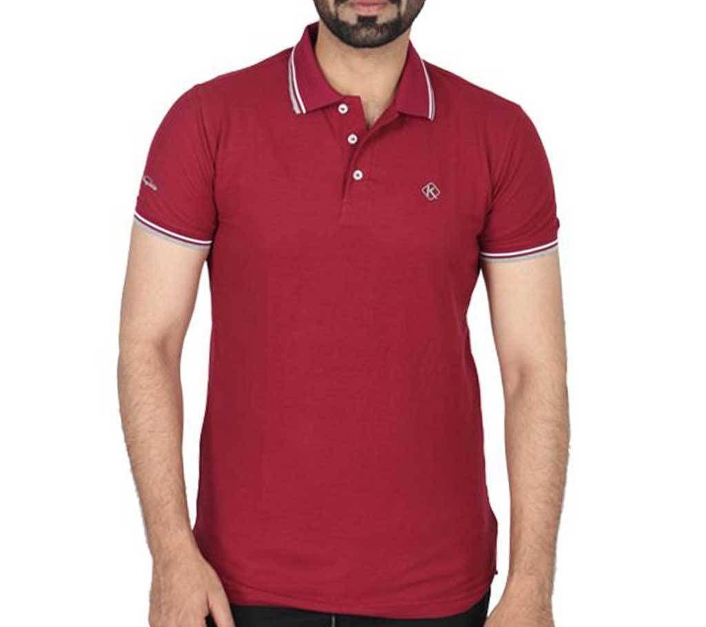Men Half Sleeve Maroon Polo Shirt