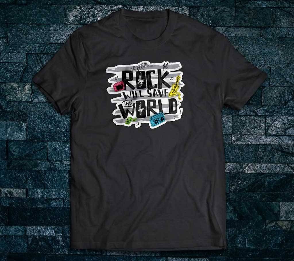 Rock Will Save The World Half Sleeve T Shirt for Men 