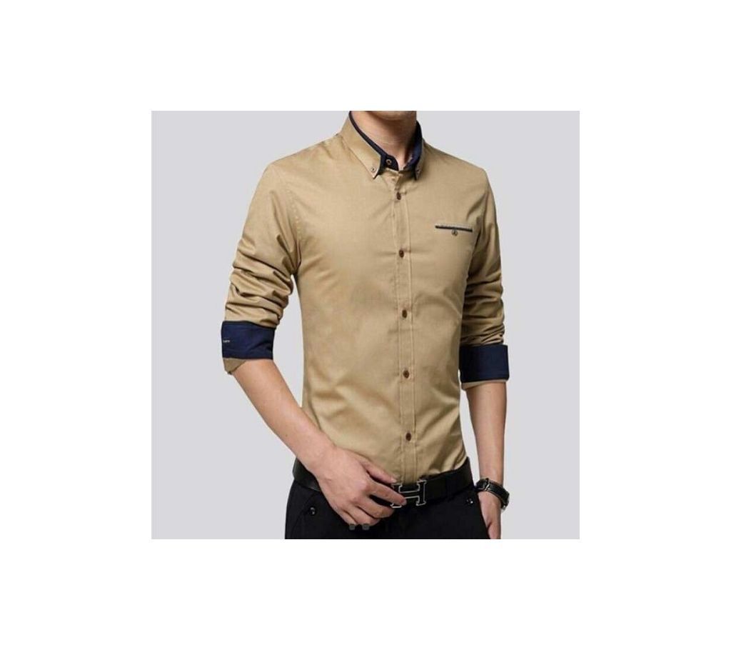 Brown Long Sleeve Formal Shirt for Men