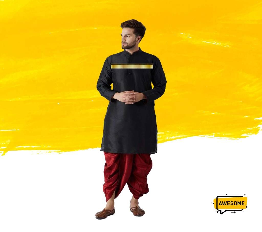 Golden Strap on black panjabi