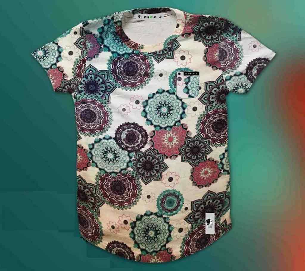 Rubber Print Cotton T-shirt - Unique Mix Multi- 453- FAS