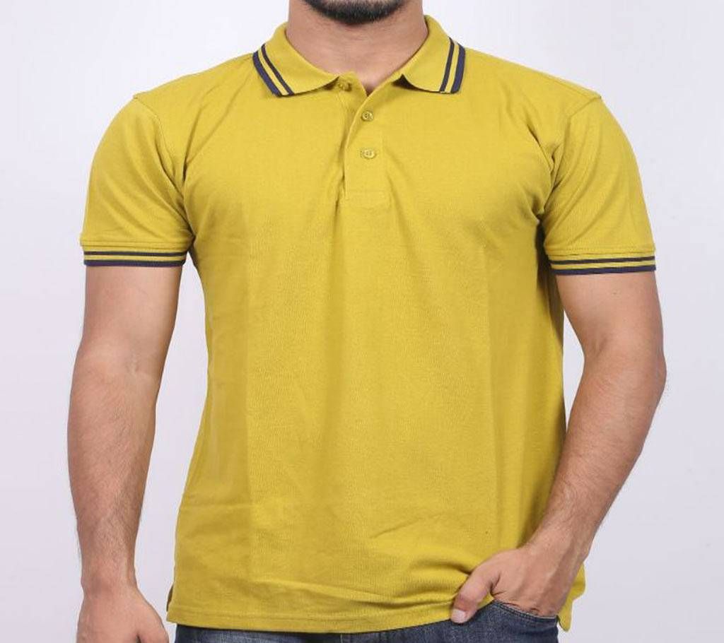 DUDE STYLE Cotton Mens Polo T-Shirt - DCP_020 - Lemon Green