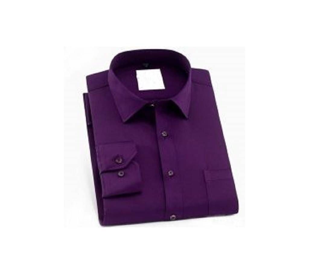 Purple Color Cotton Full Hata Shirt For Men
