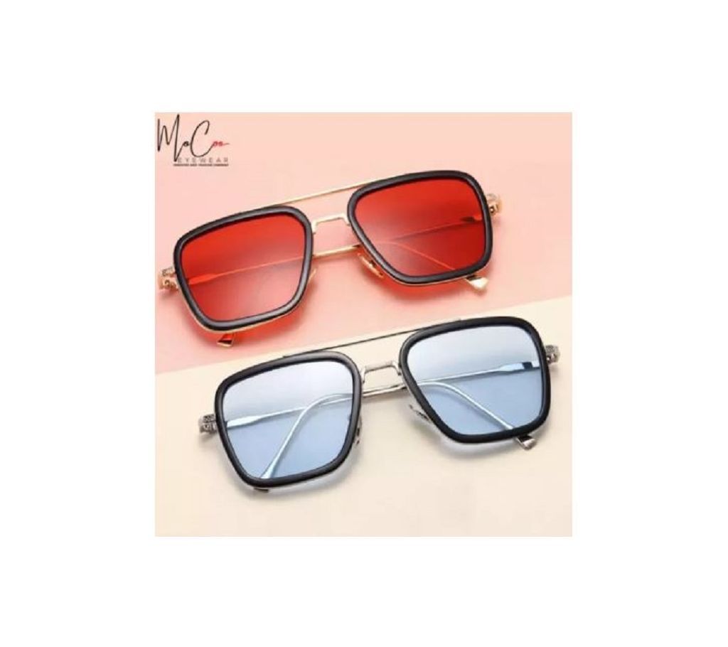 Blue And Red Tony Stark Sunglasses For Men DO116