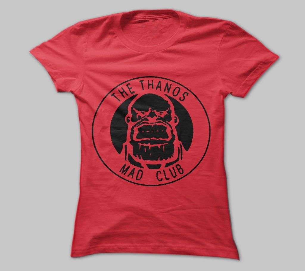THE THANOS MAD CLUB RED COTTON TSHIRT FOR MEN