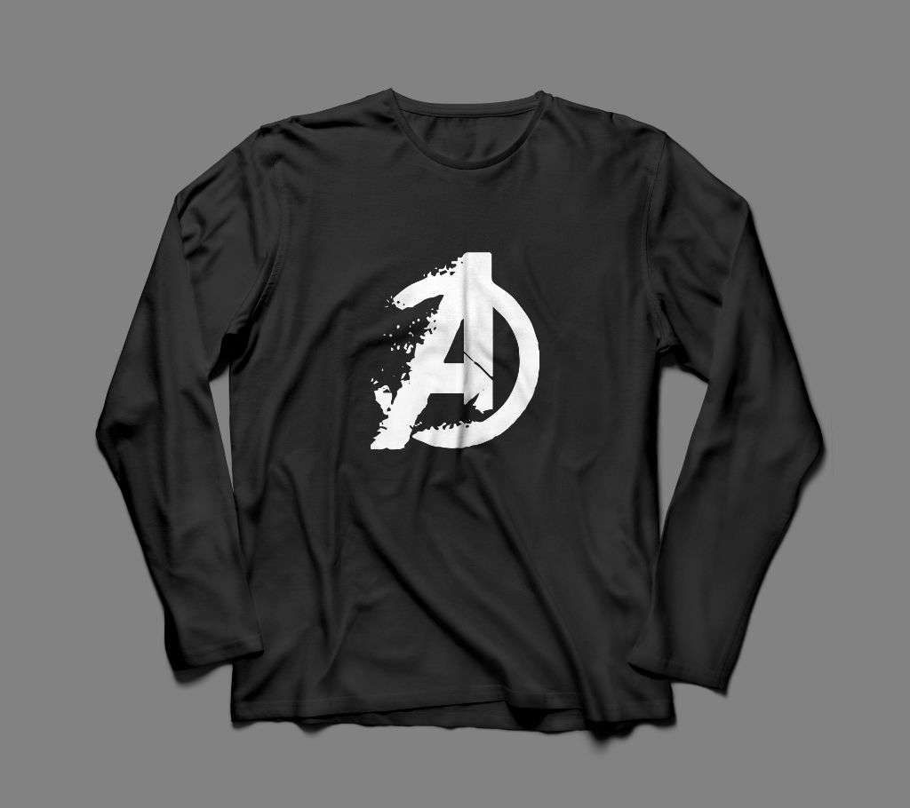 AVENGERS LONG SLEEVE BLACK  COTTON TSHIRT FOR MEN