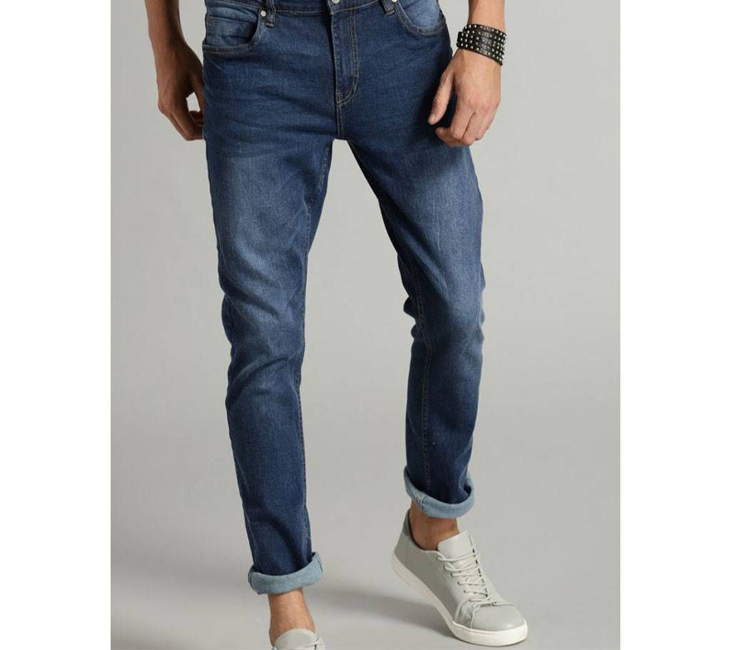 Exported Blue Washed Stretch jeans pant for men .