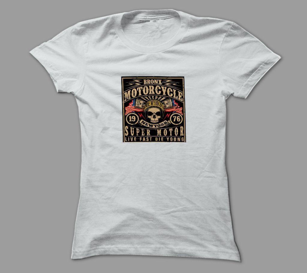 Super Motor White Polyester T-Shirt