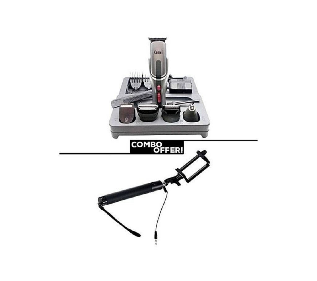 Kemei KM-680A 8 in 1 Rechargeable Trimmer Combo Pack 