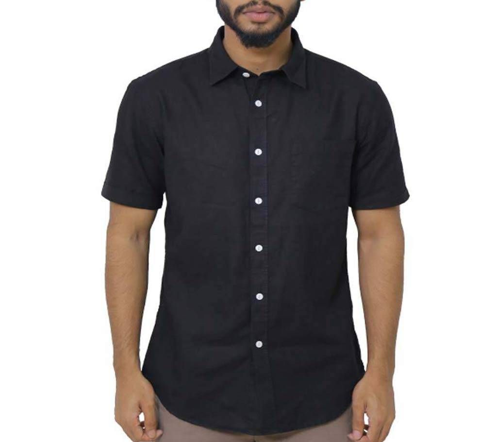 Grameen UNIQLO Linen short sleeve shirt _Black

