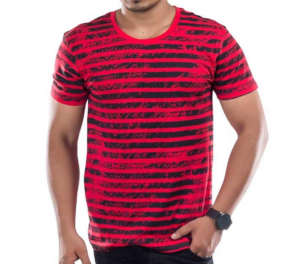Men's Half Sleeve Cotton T-Shirt WC201758 - Red AOP		
