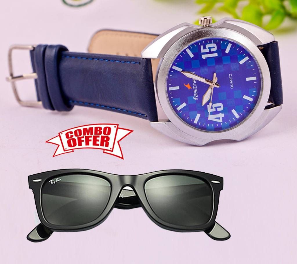 Special offer wrist watch for men with  sunglass 
